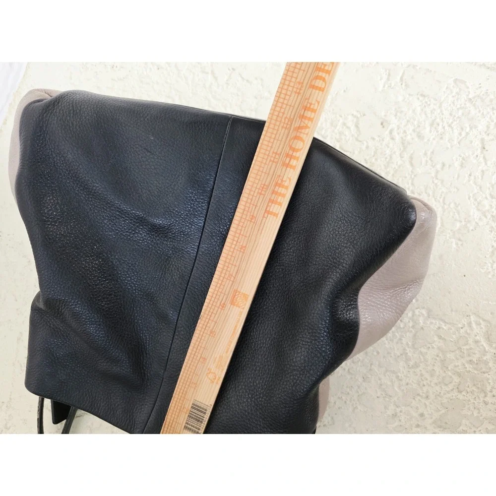 Coach Phoebe Leather Black & Tan Shoulder Bag With Exotic Trim